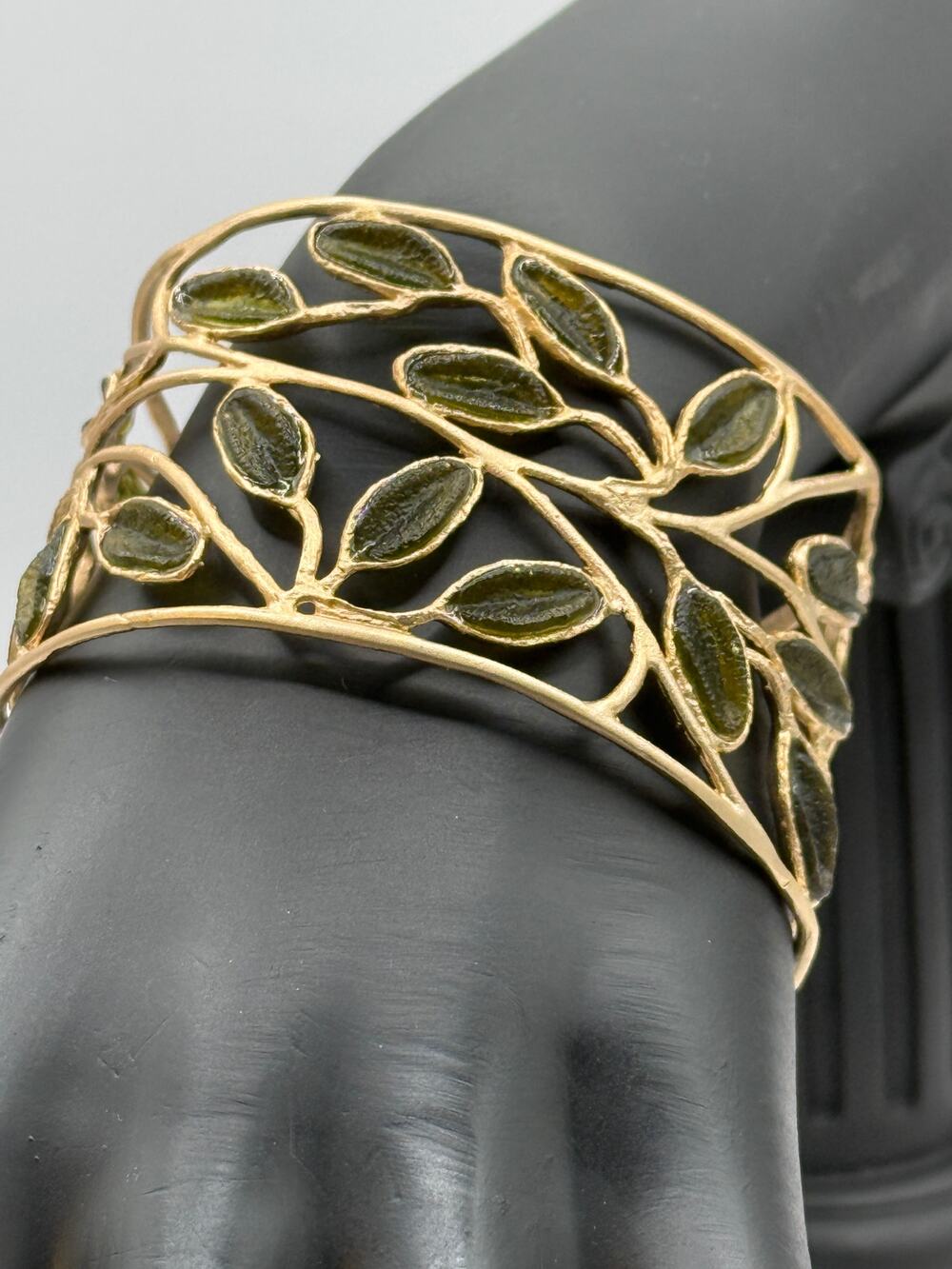Michael Vincent Michaud 18K Gold Plated Sage Cuff Bracelet